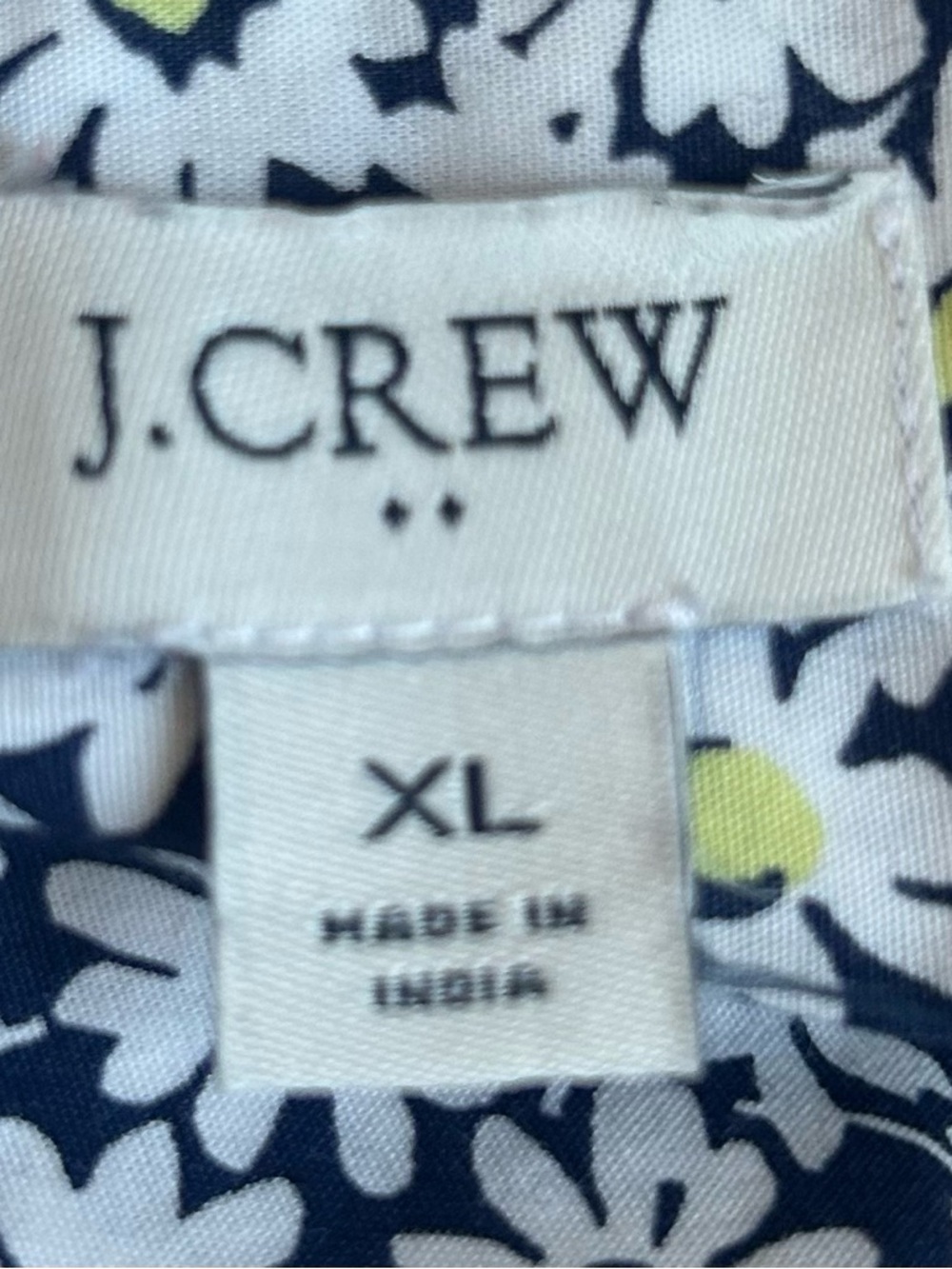 J. Crew Navy & White Daisy-Print Sleeveless Button-Down Top - Picture 2 of 2
